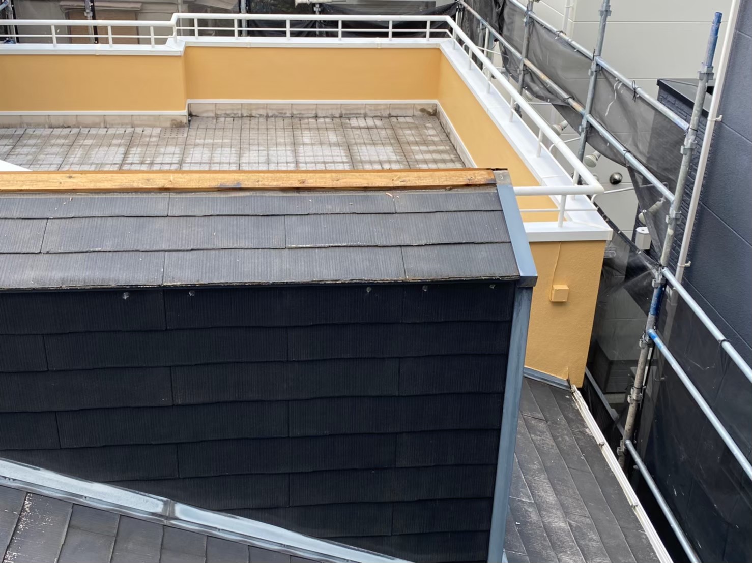 カバー工法の為棟板金撤去